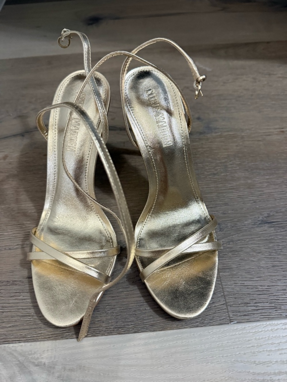 Steve Madden Gold Strappy High Heels